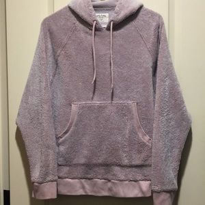 Hollister Gilly Hicks Plush Lounge pullover Sherpa Hoodie comfy size XS lavender